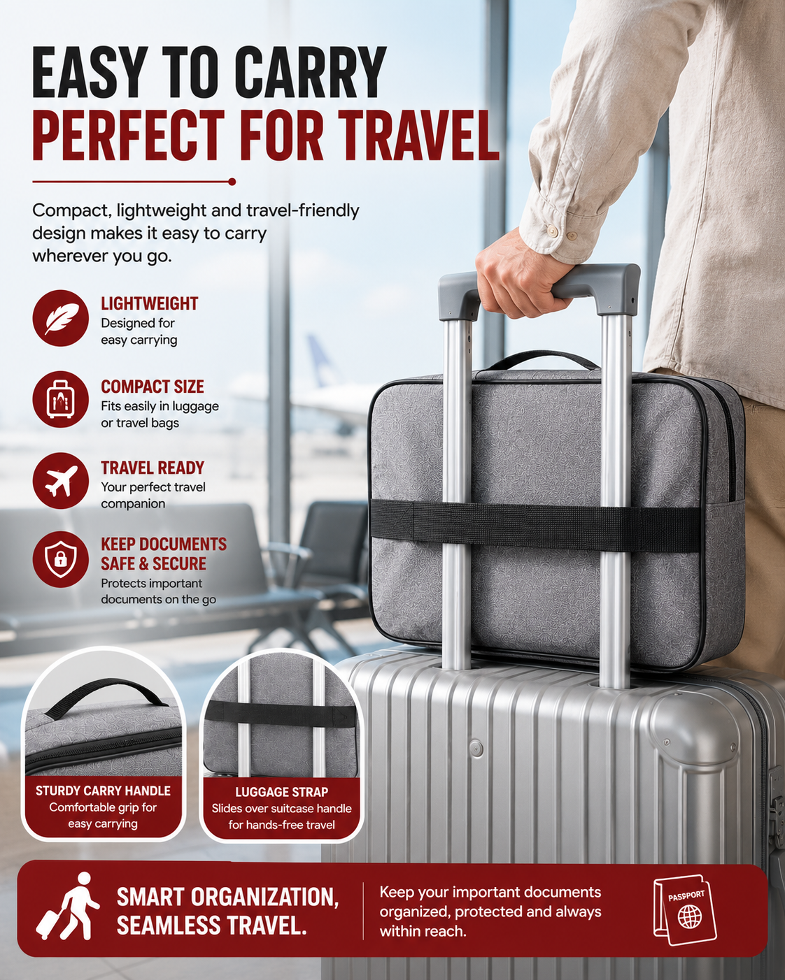 Waterproof Portable Document Storage Bag & Travel Organizer